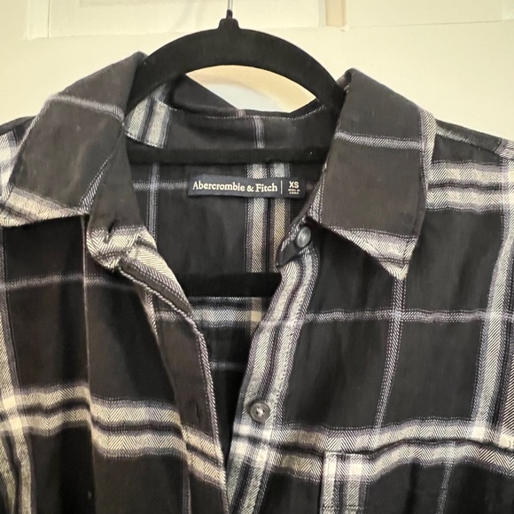 A&F Women’s Flannel Shirt Dress - XS Dark Blue - Picture 3 of 6